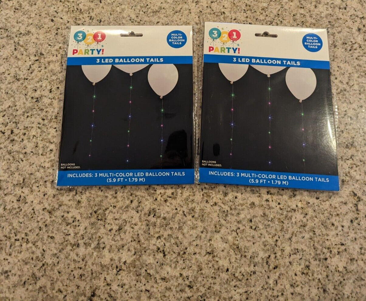 321 Party! LED Balloon Tails Multicolor (6 ct) (2 packs of 3 ) gallery