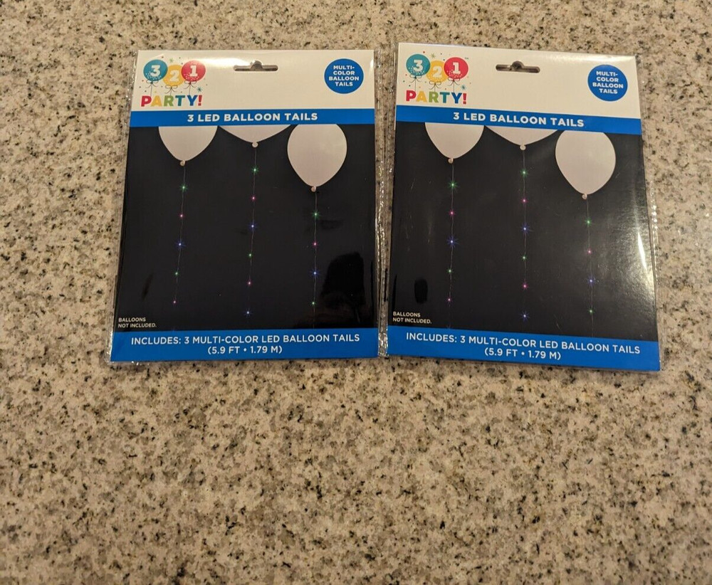 321 Party! LED Balloon Tails Multicolor (6 ct) (2 packs of 3 )