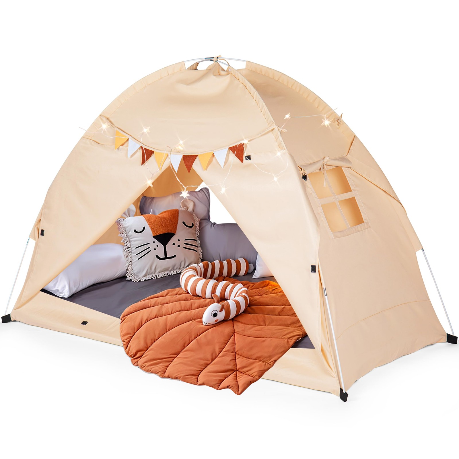 Twin Bed Canopy with Reinforced Rods | Cozy Bed Tent for Kids | Hideaway Cano... gallery