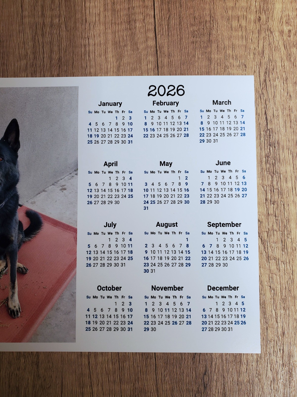 Custom Photo Year At A Glance Landscape Calendar | Start On Any Month gallery