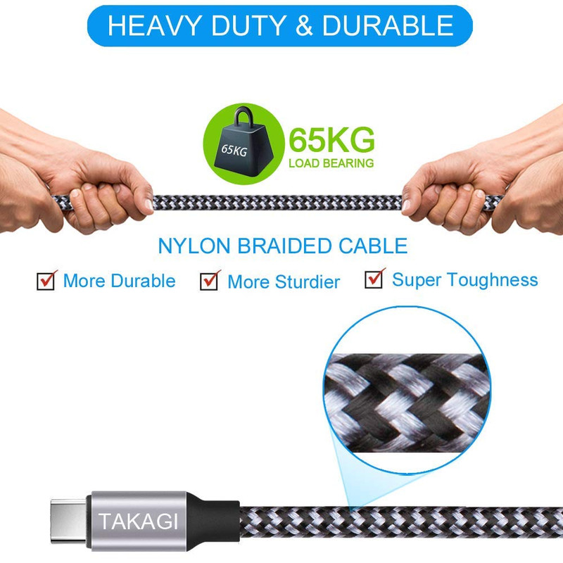 USB to USB C Cable (3Pack 6Ft) USB a to Type C Cable Fast Charging Nylon Braided gallery