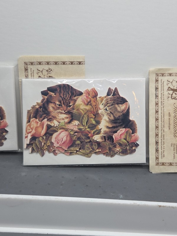 Kittens Playing Flowers Invitations Die Cut 2 Packs Old Print Factory 12 Cards gallery