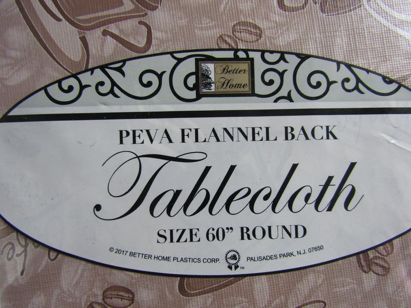 Peva Flannel Back Tablecloth Ize 60 Inch Round Sits 4 to 6 People Free Shipping gallery