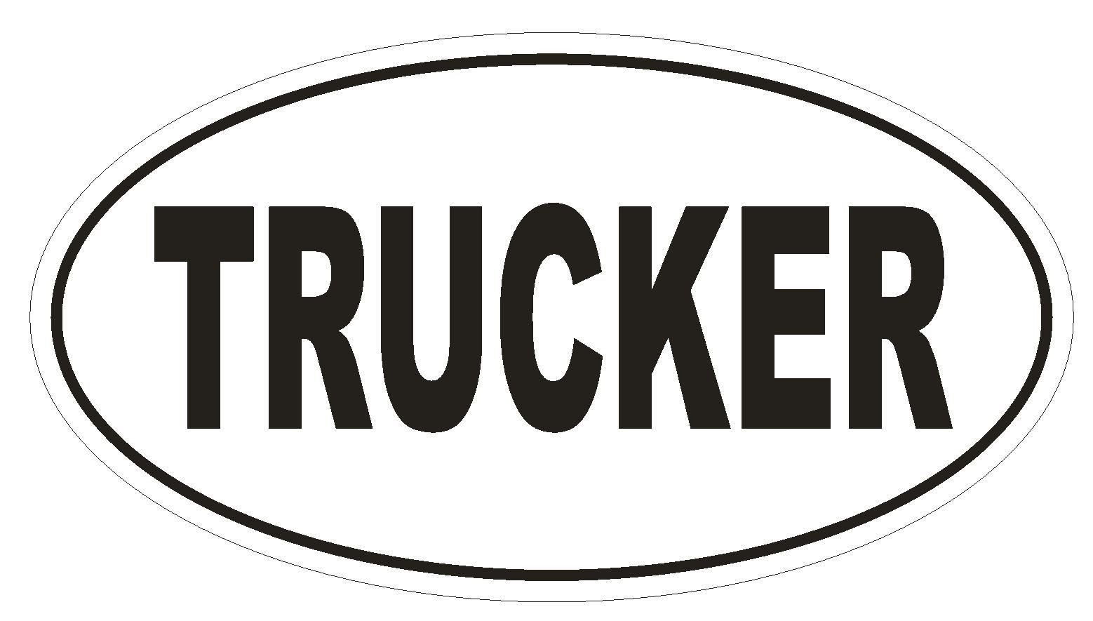TRUCKER Oval Bumper Sticker or Helmet Sticker D1918 Euro Oval gallery