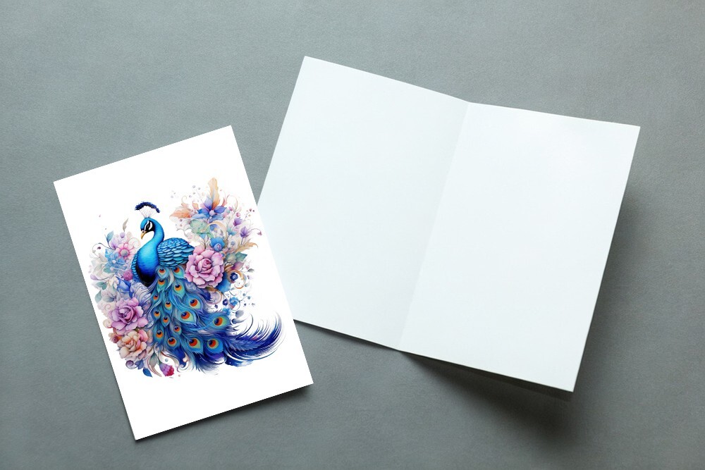 10 Assorted All Occasion Note Cards Blank Greeting Cards Peacocks Bird Garden gallery