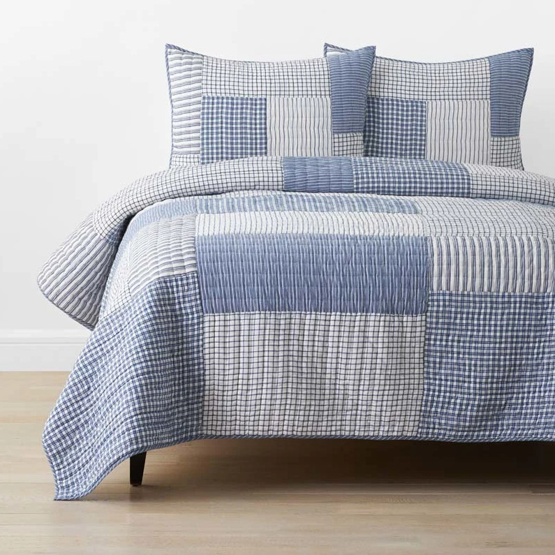 The Company Store Stripe Block Yarn-Dyed Patchwork Quilt gallery
