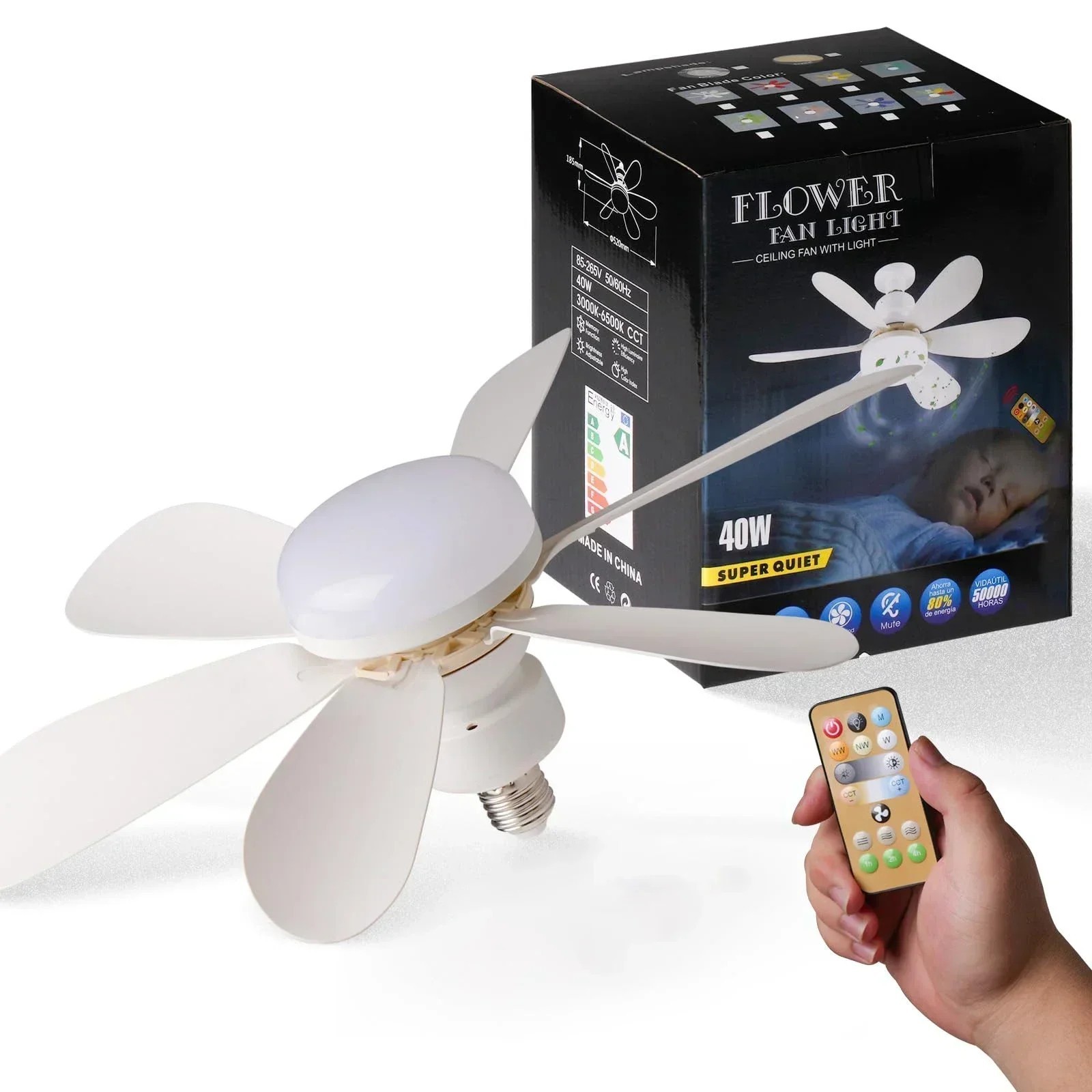 Socket Fan Light Ceiling Fans With Lights And Remote Dimmable LED Ceiling Fan US gallery