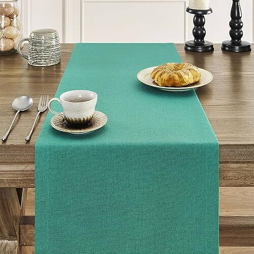 Basic Linen Style Table Runner, 14 x 48 Inch Rustic 14x48 Inch Teal Chambray gallery