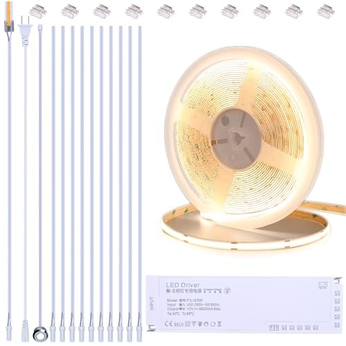 12V COB LED Under Cabinet Strip Lighting Kit 32.8ft, 4000K Natural White 4000K gallery