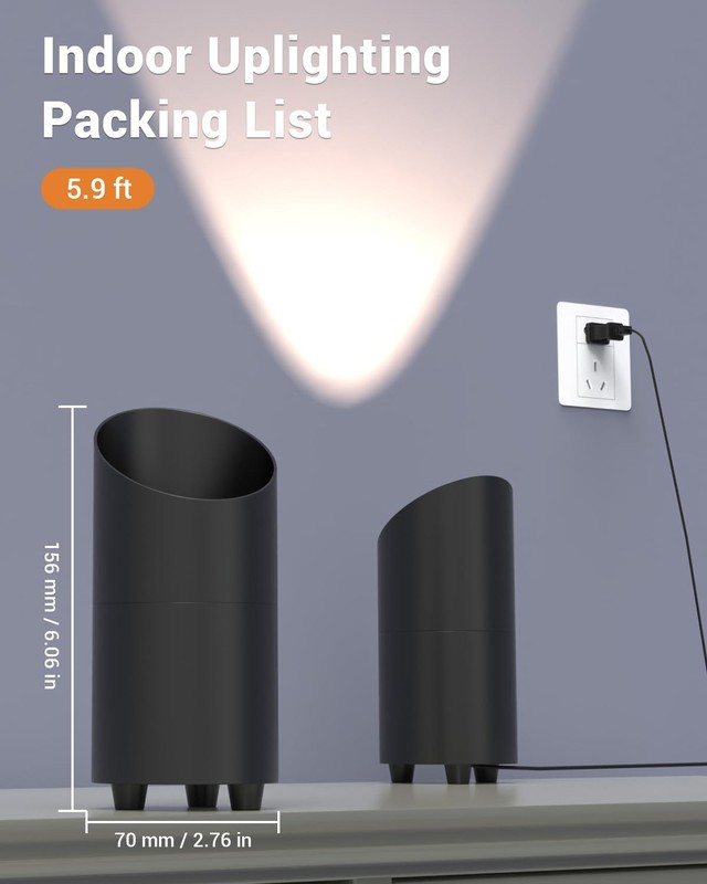 2 Pack Uplighting Indoor, LED Floor Can Lights with Remote and Timer, 3 Color... gallery
