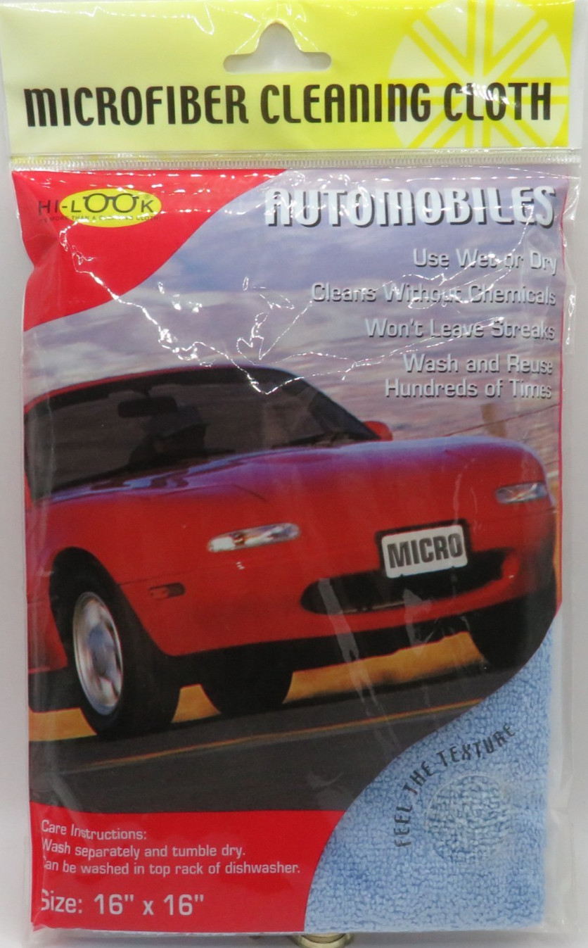 Hi-Look Microfiber Cleaning Cloth - Automobiles/Cars/Vans Blue 16"x16" Blue gallery