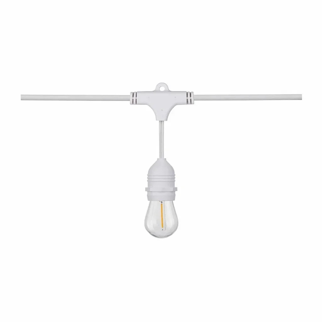SATCO 24Ft - LED String Light - Includes 12-S14 bulbs - 2200K - White Cord gallery