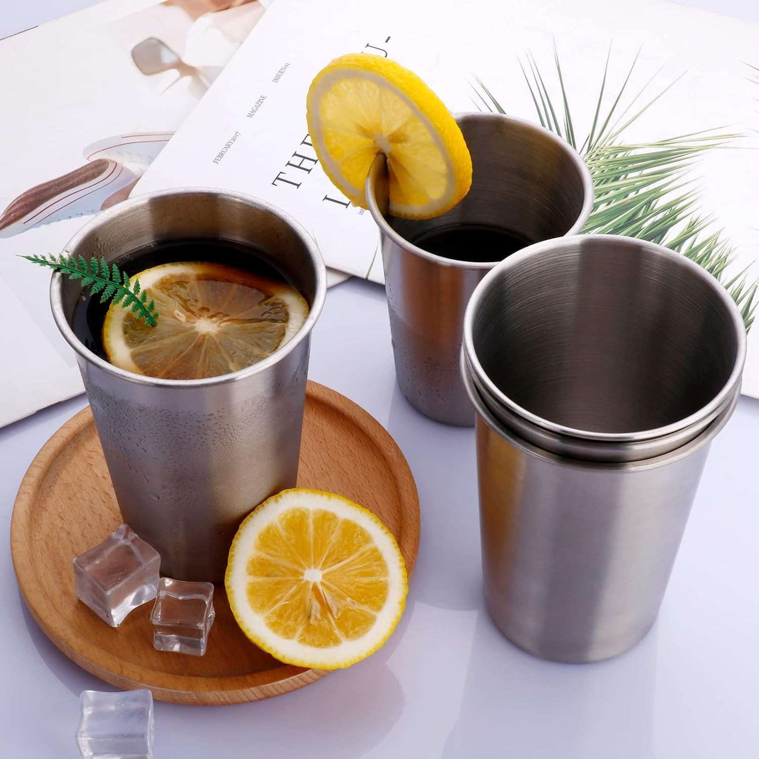 4 Pack Unbreakable Stainless Steel Cups 10Oz Metal Drinking Cup for Camping gallery