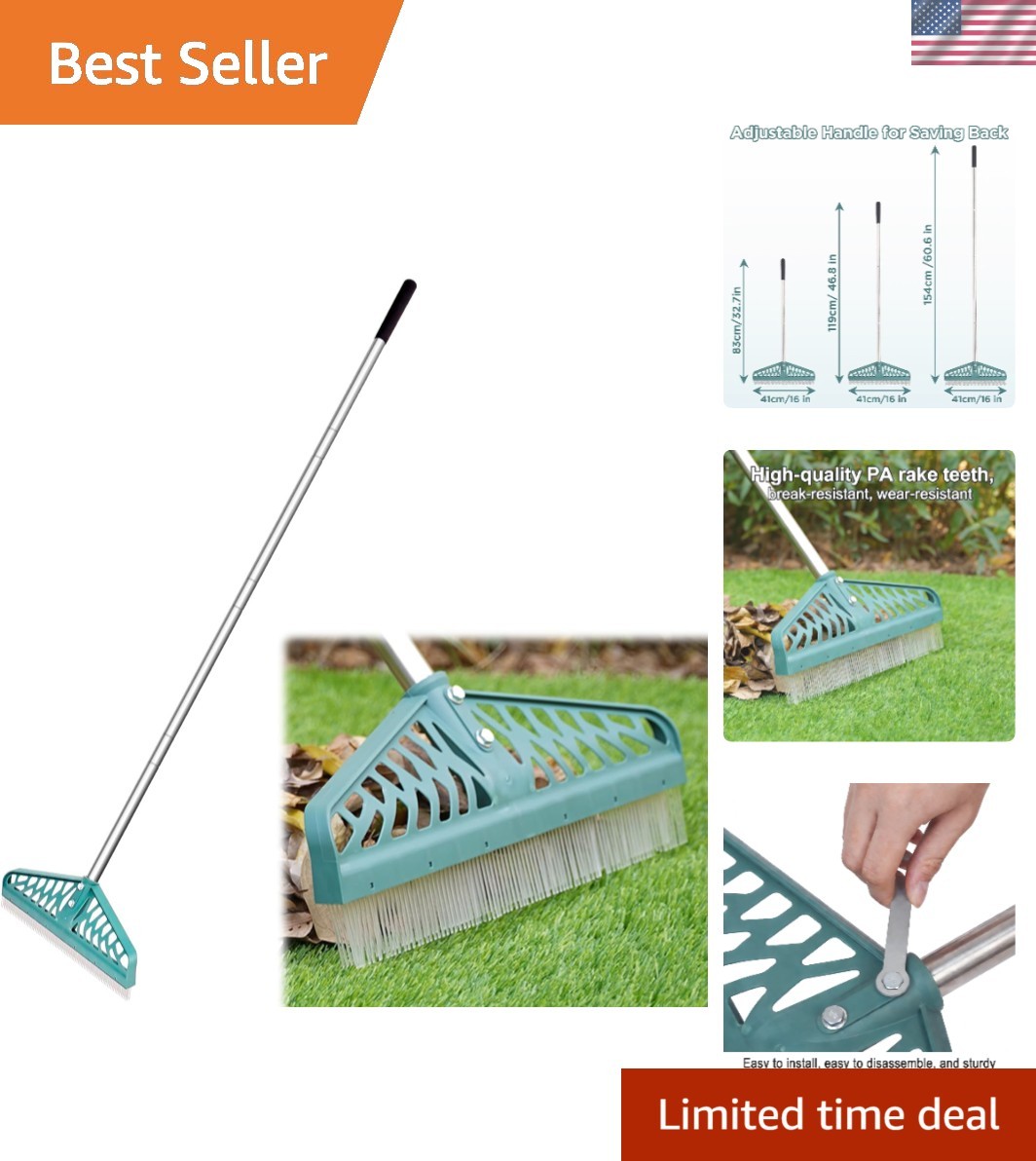 Adjustable Artificial Turf Rake 32-61 Inches - Durable Stainless Steel Design gallery