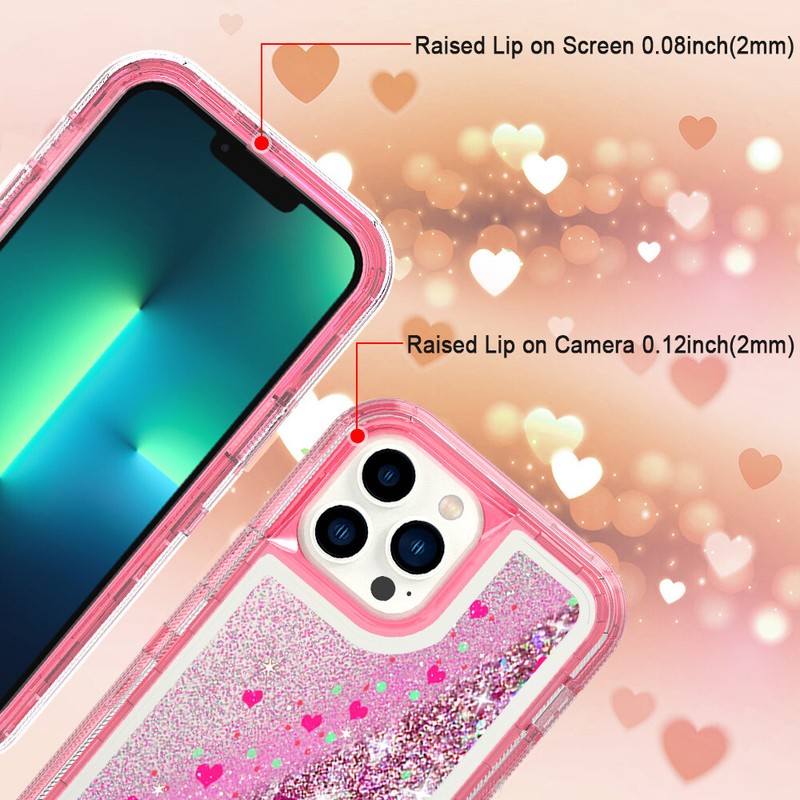 Shockproof Liquid Glitter Defender Case For iPhone 16 15 14 Pro Max 13 12 11 XS gallery