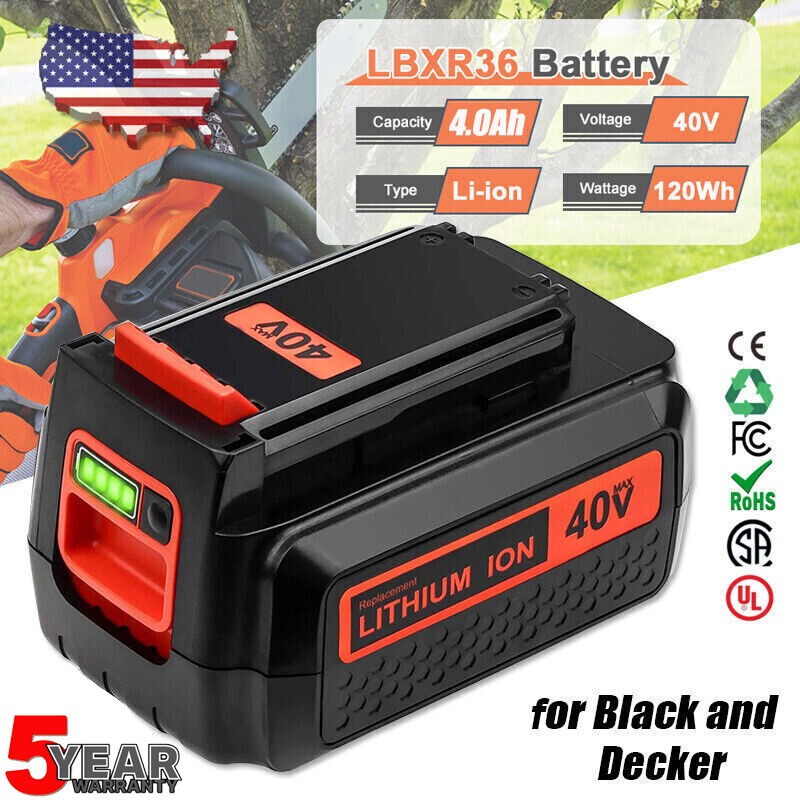 40V MAX Lithium Battery Replacement for Black & Decker LBX1540 LBX2040 4.0Ah gallery