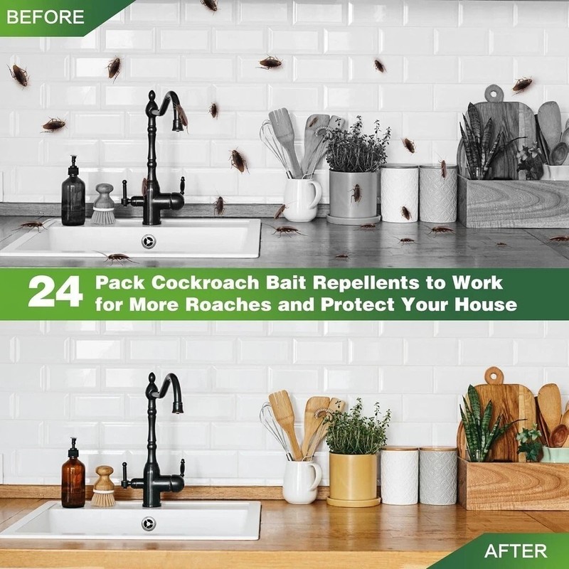 Roach Killer Cockroach Traps for Indoor & Outdoor Infestation Control pack of 24 gallery