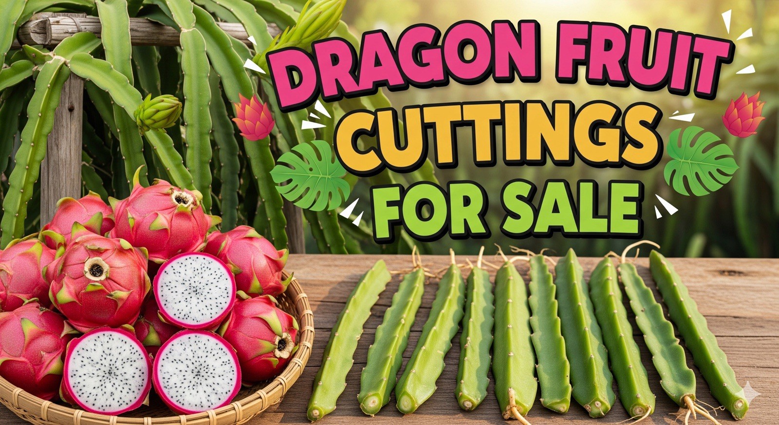 7 Small DRAGON FRUIT CUTTING 5 Inches for Grafting Check Description gallery