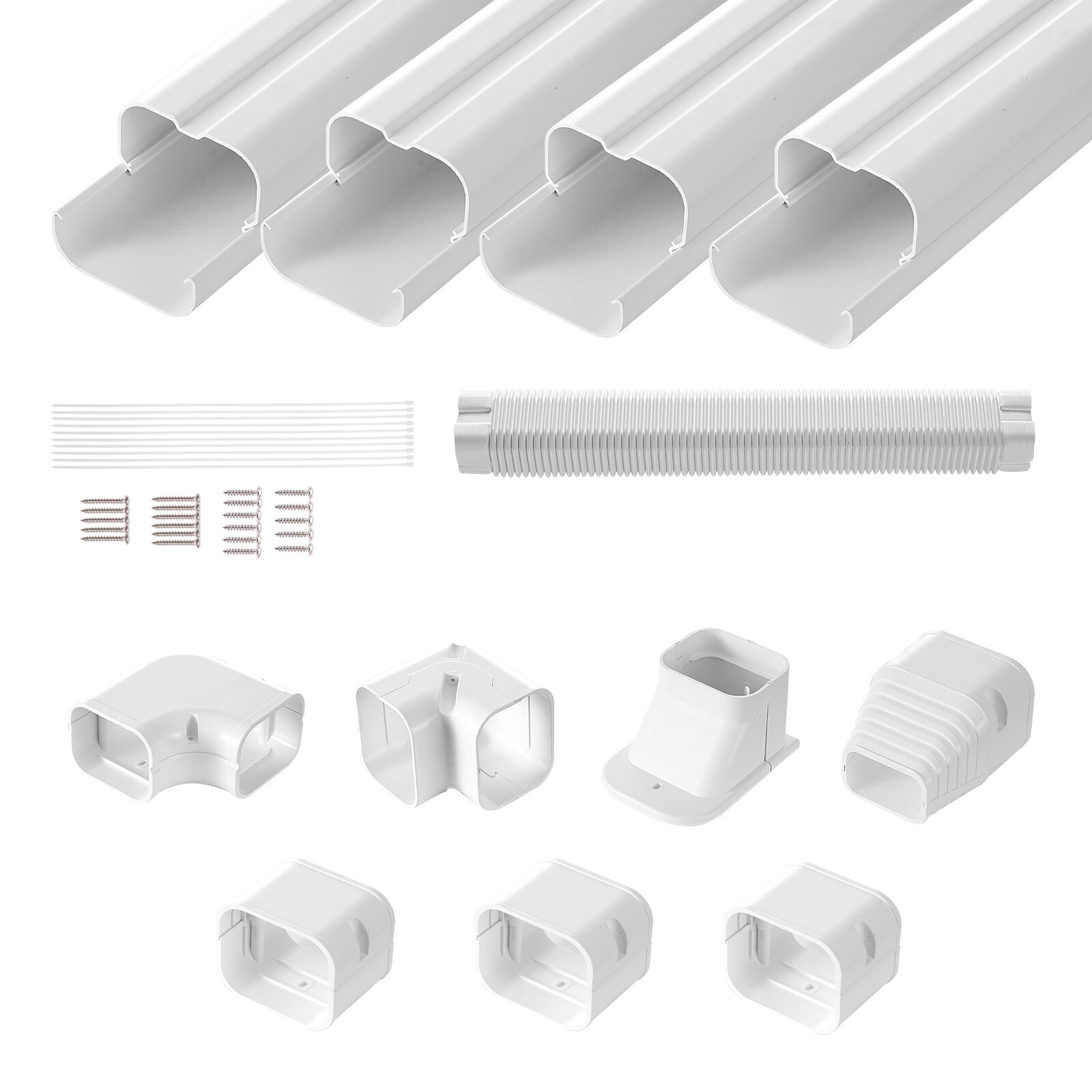 VEVOR 3" W 15.8Ft Line Set Cover Kit For Mini Split/Central Air Conditioner PVC gallery