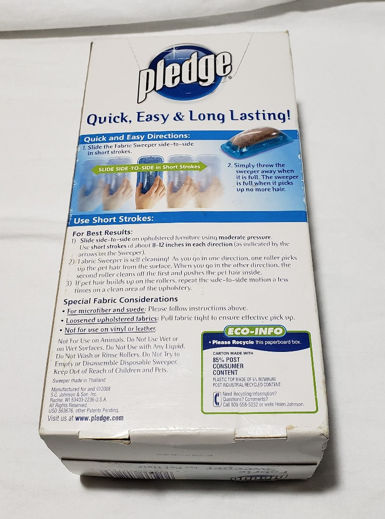 Pledge Pet Hair Fabric Sweeper Multi Use Discontinued New In Box gallery