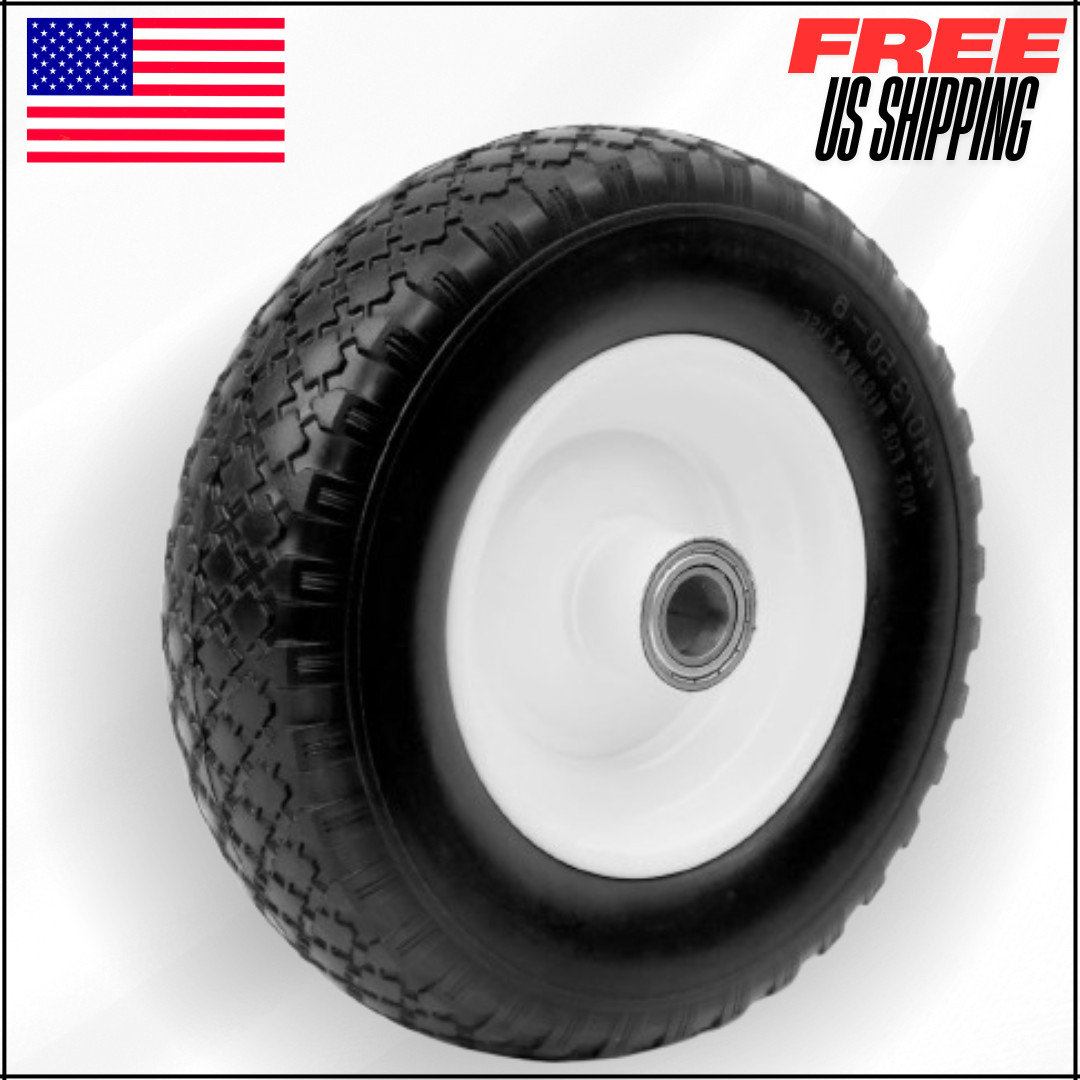 Flat Free Solid Polyurethane Replacement Tire 50502 12" W 1" Bore Size, Center gallery