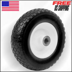 Flat Free Solid Polyurethane Replacement Tire 50502 12″ W 1″ Bore Size, Center