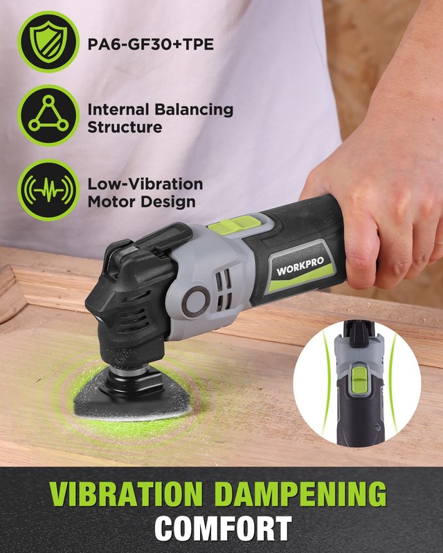 WORKPRO 400W Oscillating Multi-Tool Power Saw Adjustable 6-Speed Control gallery