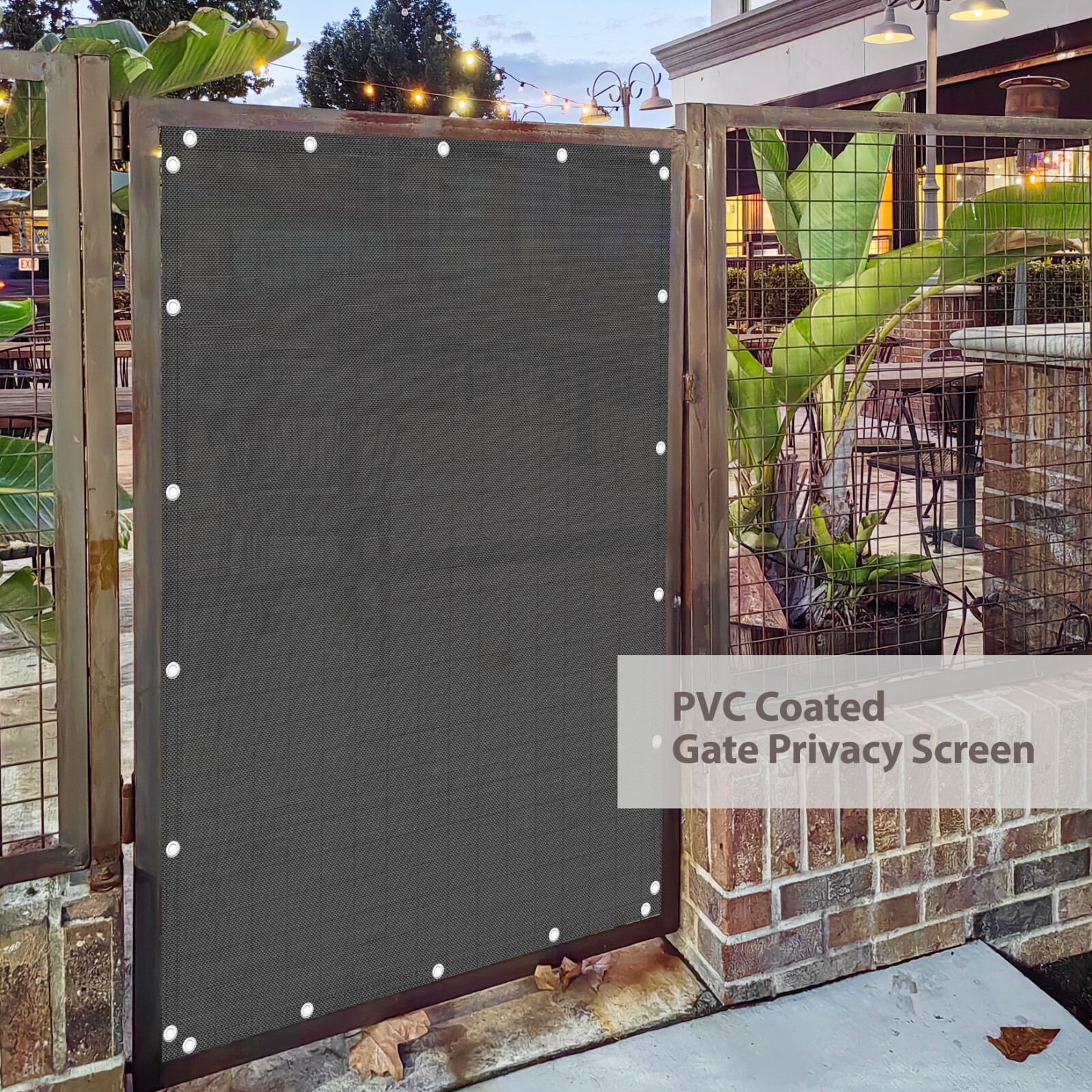 PVC Coated Gate Privacy Screen Panel Privacy Barrier 95% UV Block with Grommets gallery