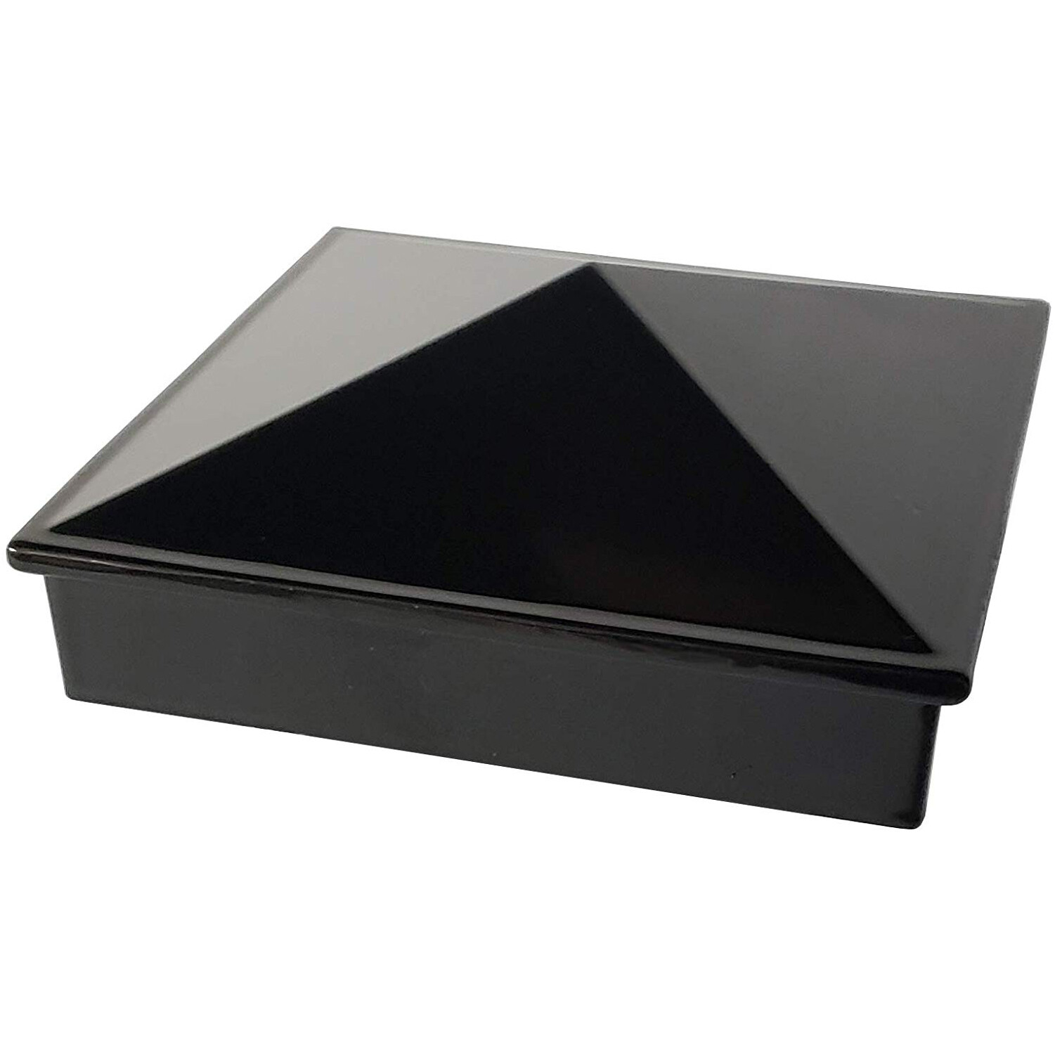 3" x 3" Aluminium Pyramid Post Cap for Metal Posts - Pressure Fit - Black gallery