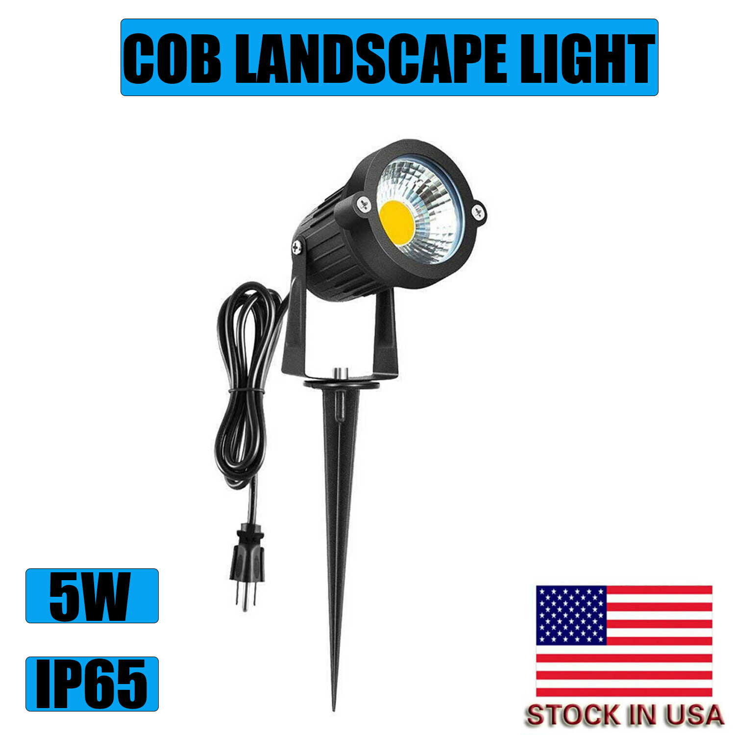 5W 3000K LED Landscape Light Outdoor Spotlight Pathway Garden Lights Waterproof gallery