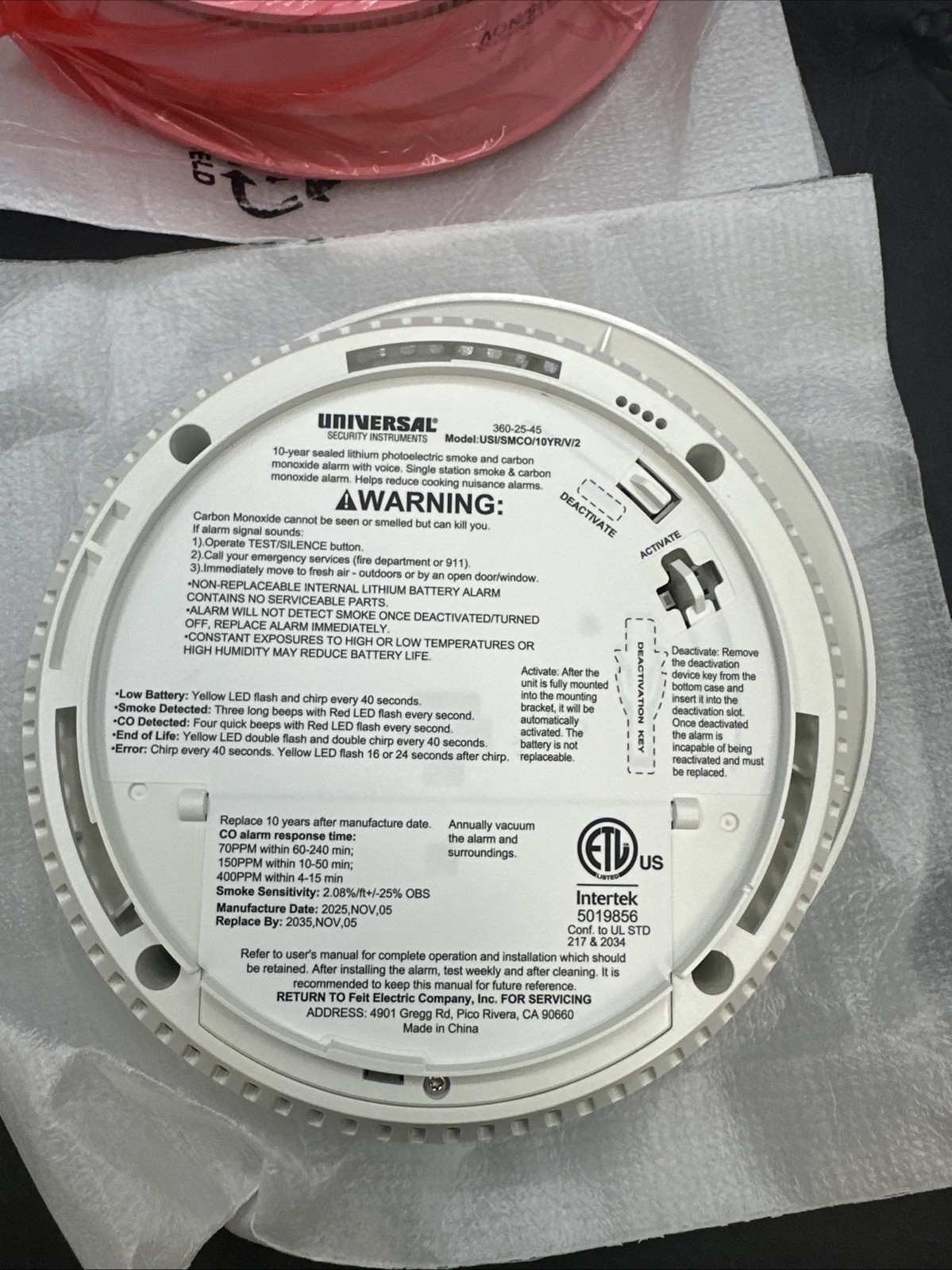 USI 2-Pack 10-Year Battery Combination Smoke and Carbon Monoxide Detector. New gallery