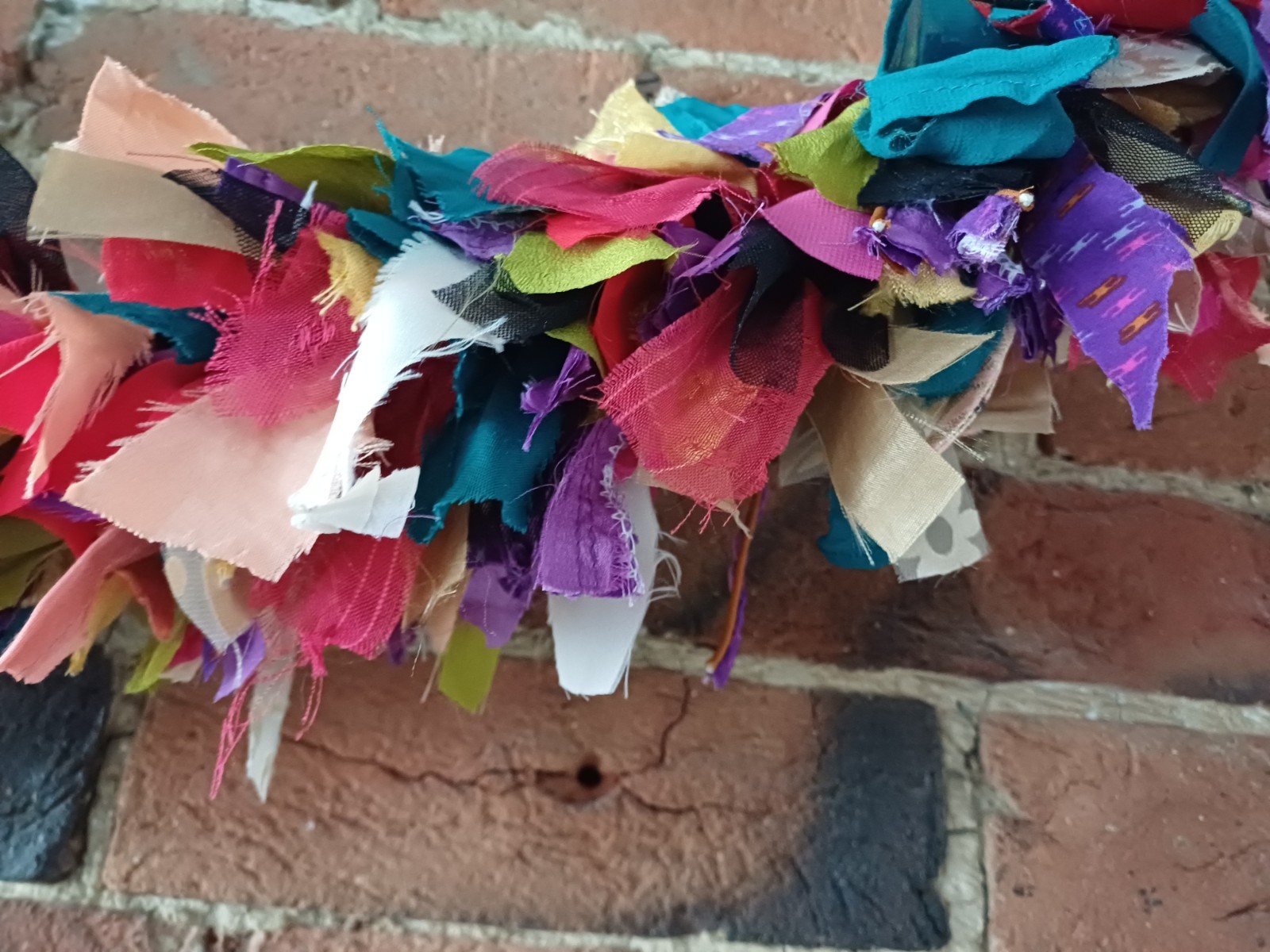 Beautiful multicoloured Sari Silks Garland. Fireplace Decor. Upcycled Gift gallery