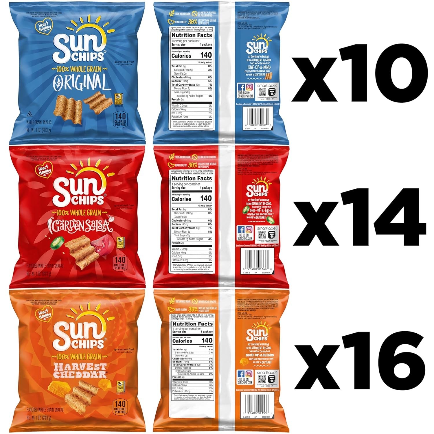 Sunchips Multigrain Chips Variety Pack, 40 Count gallery