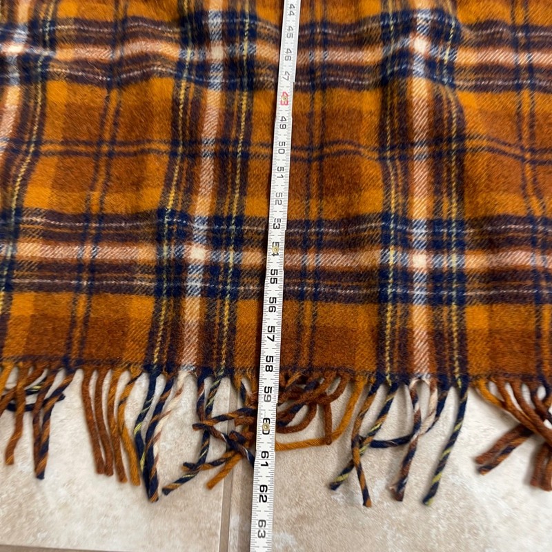 Pendleton Vintage Wool Motor Robe Throw Blanket Plaid Rust Orange Navy usa 58x48 gallery