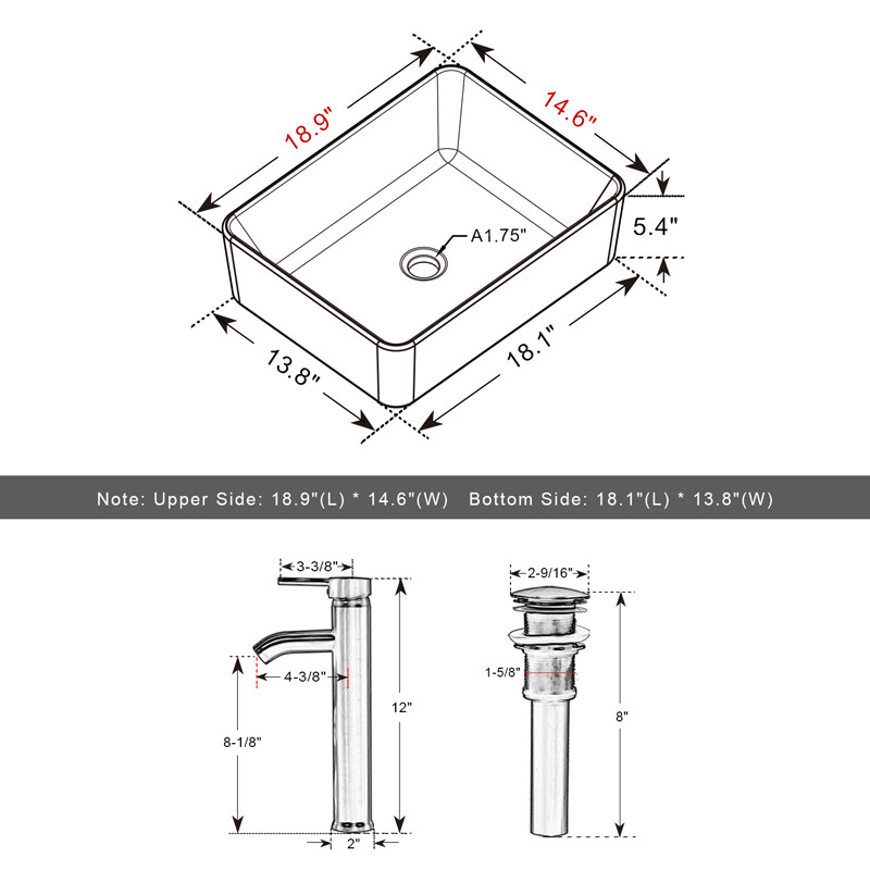48 inch Bathroom Vanity Set Side Table Ceramic Vessel Sink Faucet Mirror Combo gallery