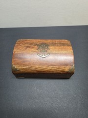 Solid Nautical Wood Box with Brass Trim Tabletop Desk Keys Change Trinkets