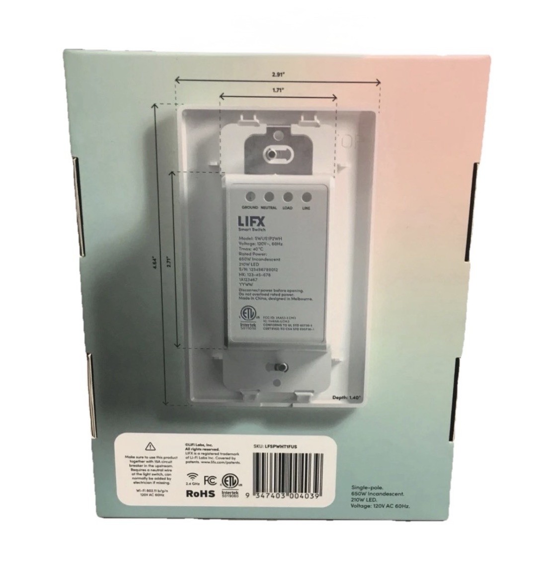 LIFX Smart Switch 2-Button White Wi-Fi In-Wall Touch Light Switch LFSPWHT1FUS gallery