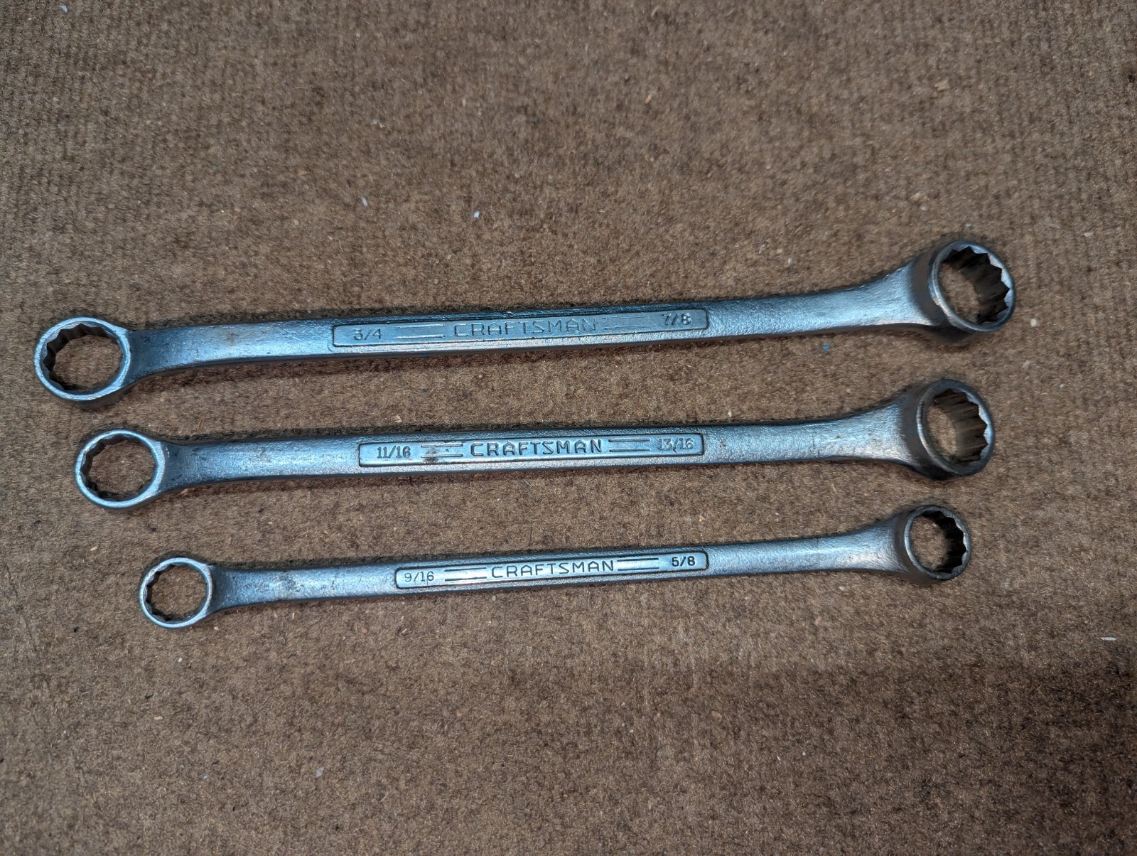Vintage Craftsman Box End Wrenches Three-piece Set gallery