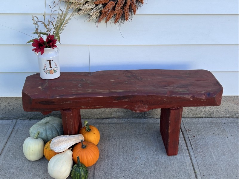 Rustic Log Cabin Log Bench Hand Made In Wa State gallery