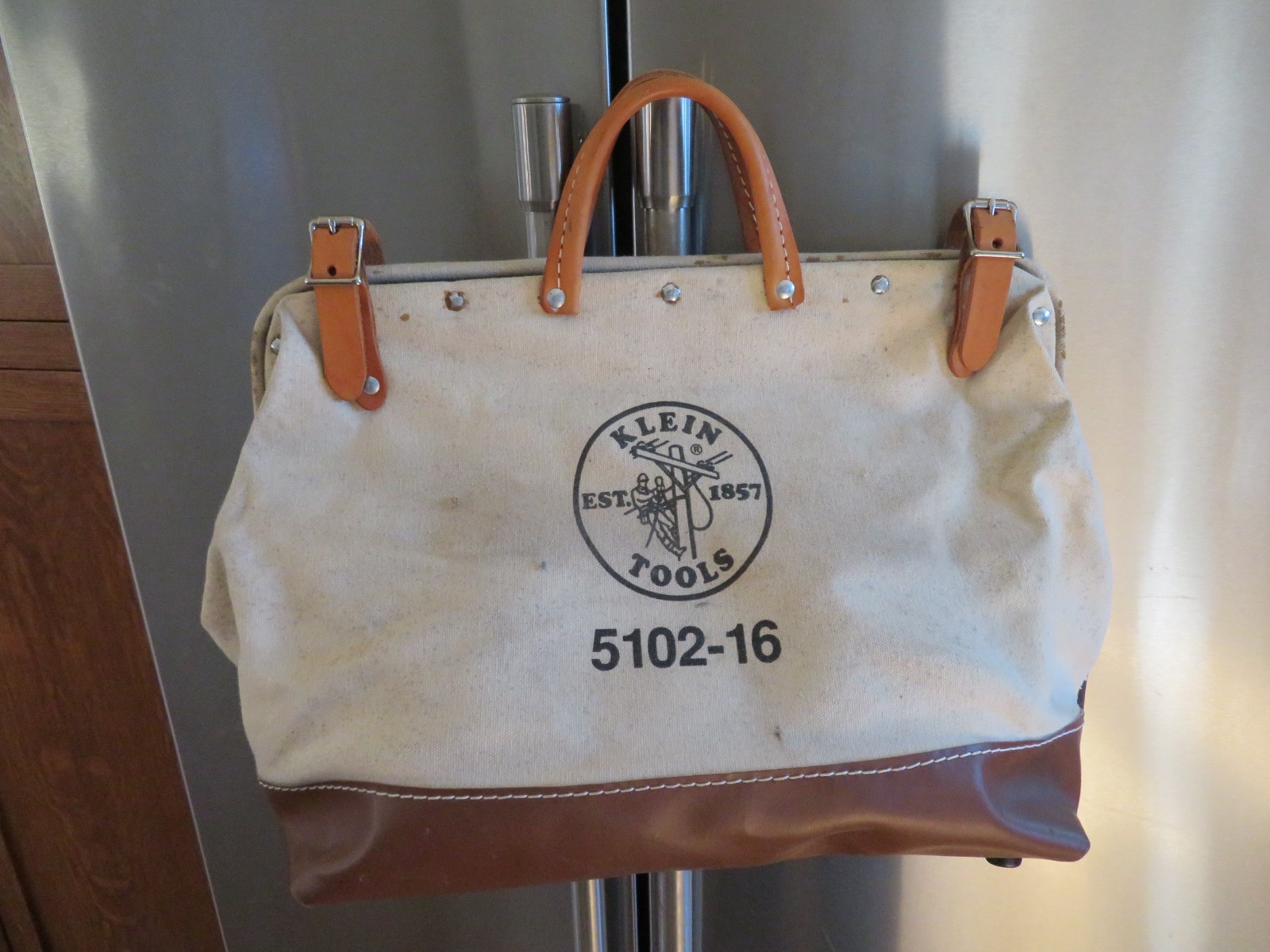 Klein Tools No. 5102-16 Canvas Tool Bag Leather Handles/Naugahyde Bottom gallery