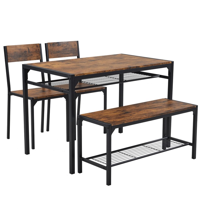 Dining Table Set for 4 Kitchen Table with 2 Chairs A Bench Bar Pub Apartment gallery