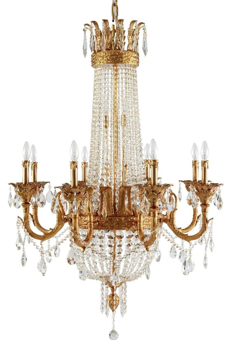 Chandelier with Asfour Crystal Foyer or Dining Room Ceiling Light Fixture 48" gallery