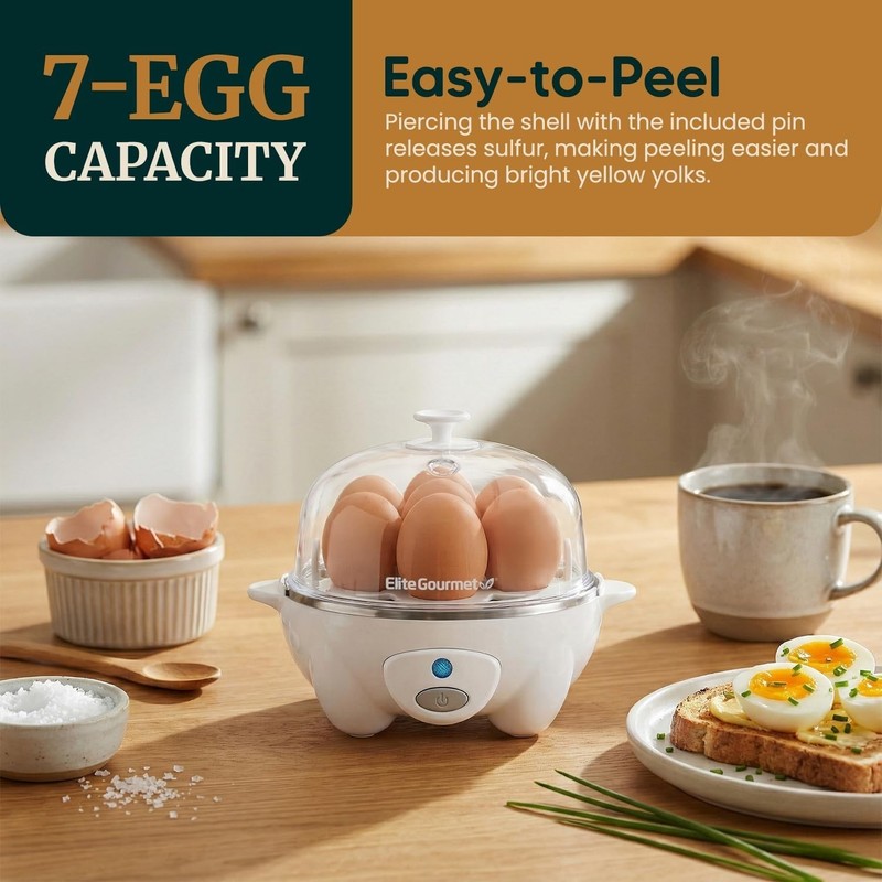 Rapid Egg Cooker: 7-Egg Capacity, Easy Clean, BPA-Free for Healthy Breakfasts gallery