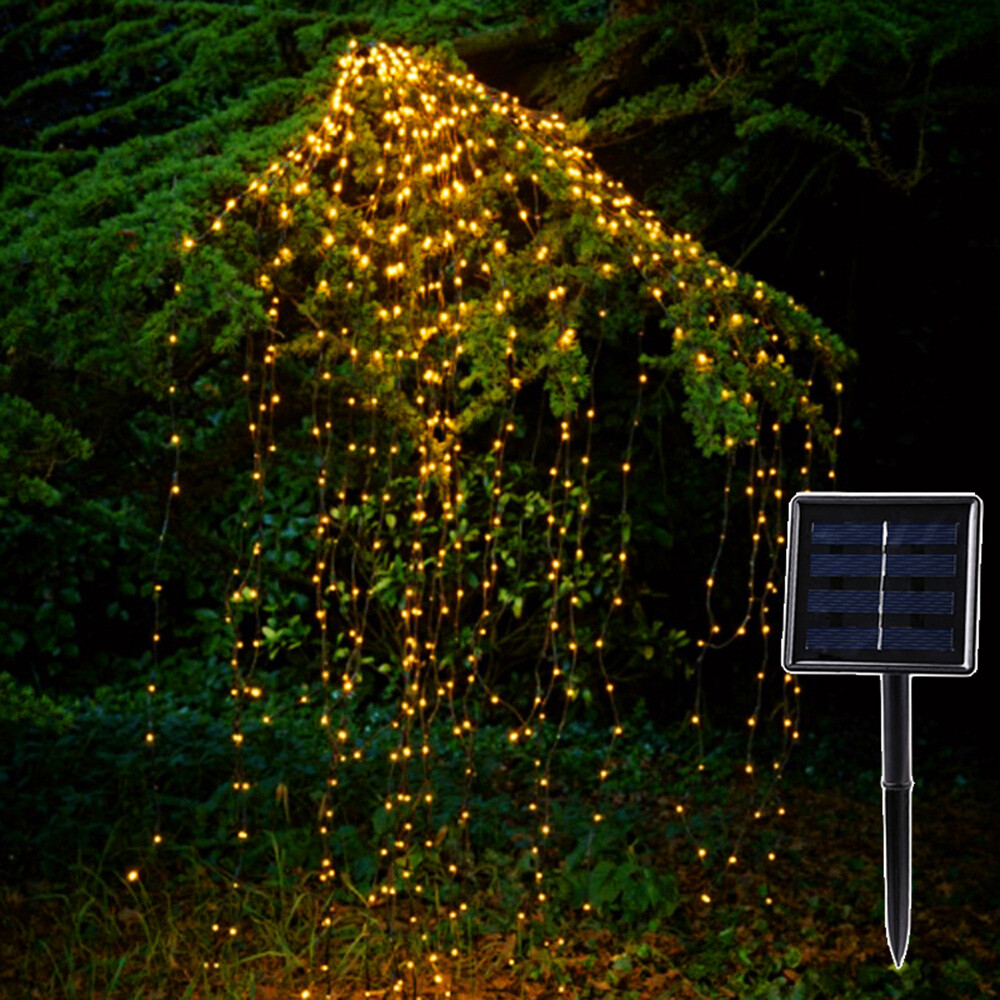 Solar Led String Lights Outdoor Waterfall Fairy Icicle Lamp Garden Halloween gallery