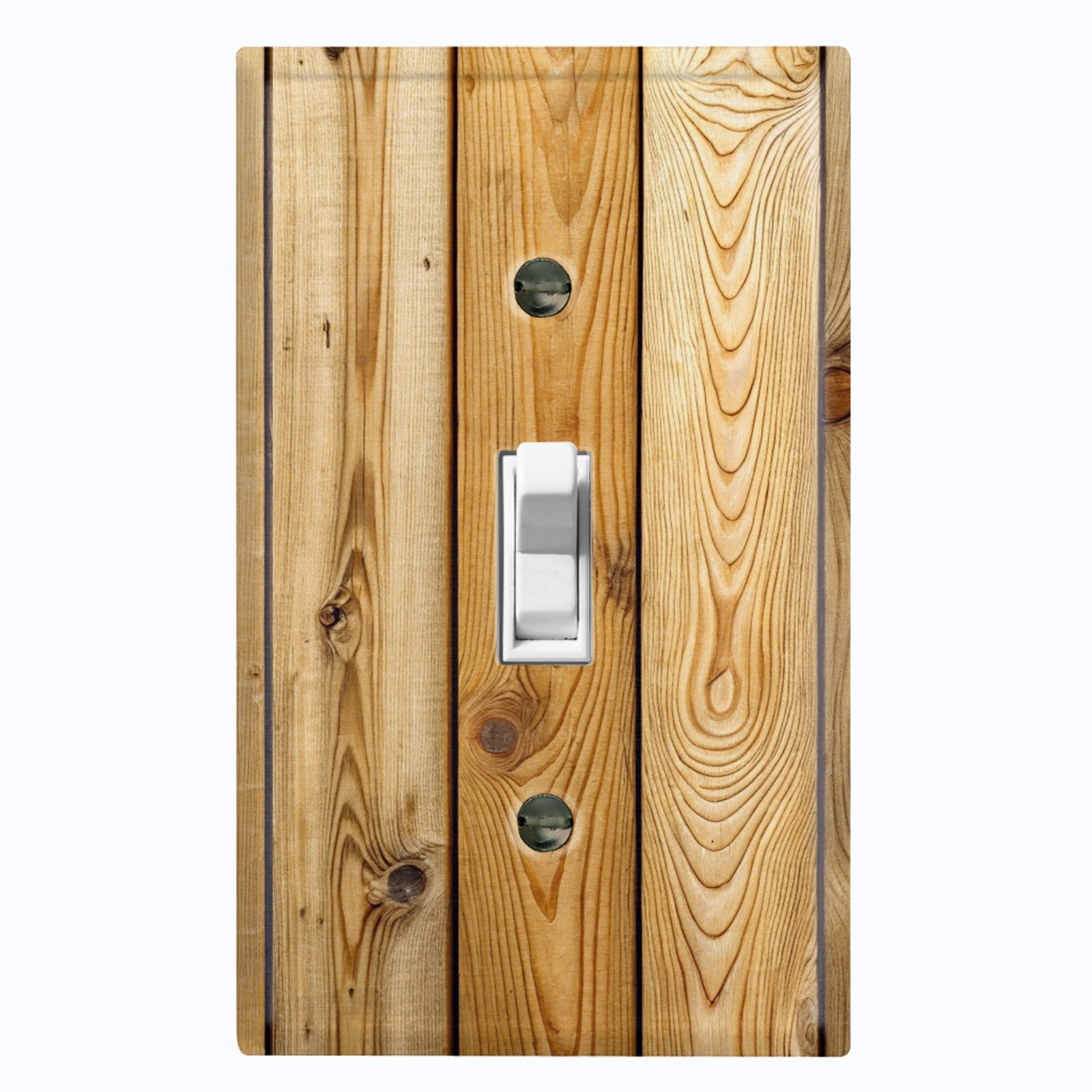 Metal Light Switch Outlet Cover Wall Plate Light Brown Wood PRINT Decor FOS139 gallery