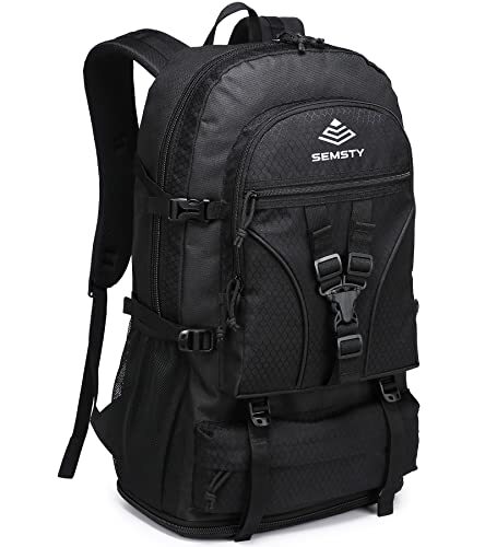  Hiking Backpack 45L,Expandable Hiking Backpack, Travel Backpack with Black