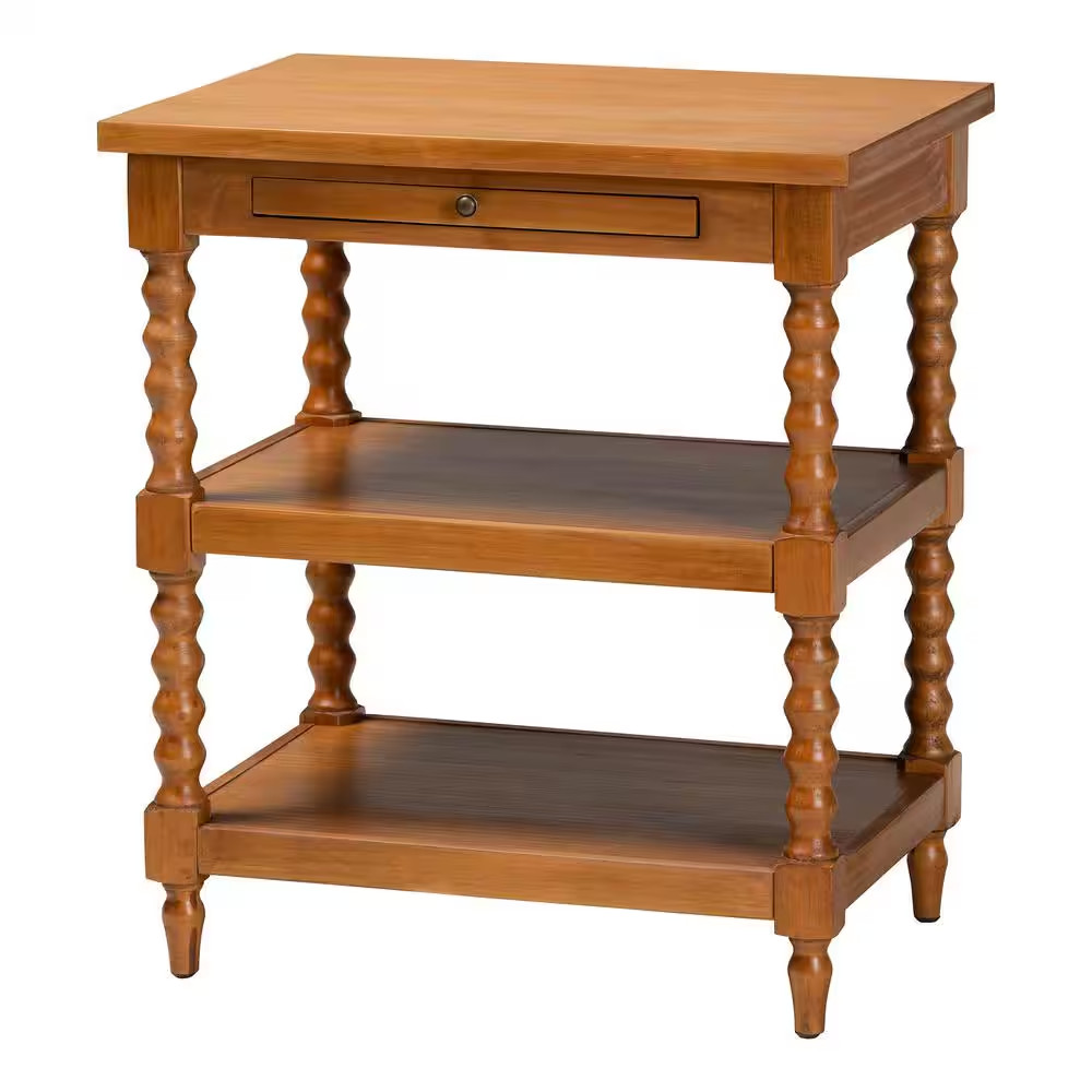 Imogene 26 In. Walnut Brown Rectangle Wood End Table gallery