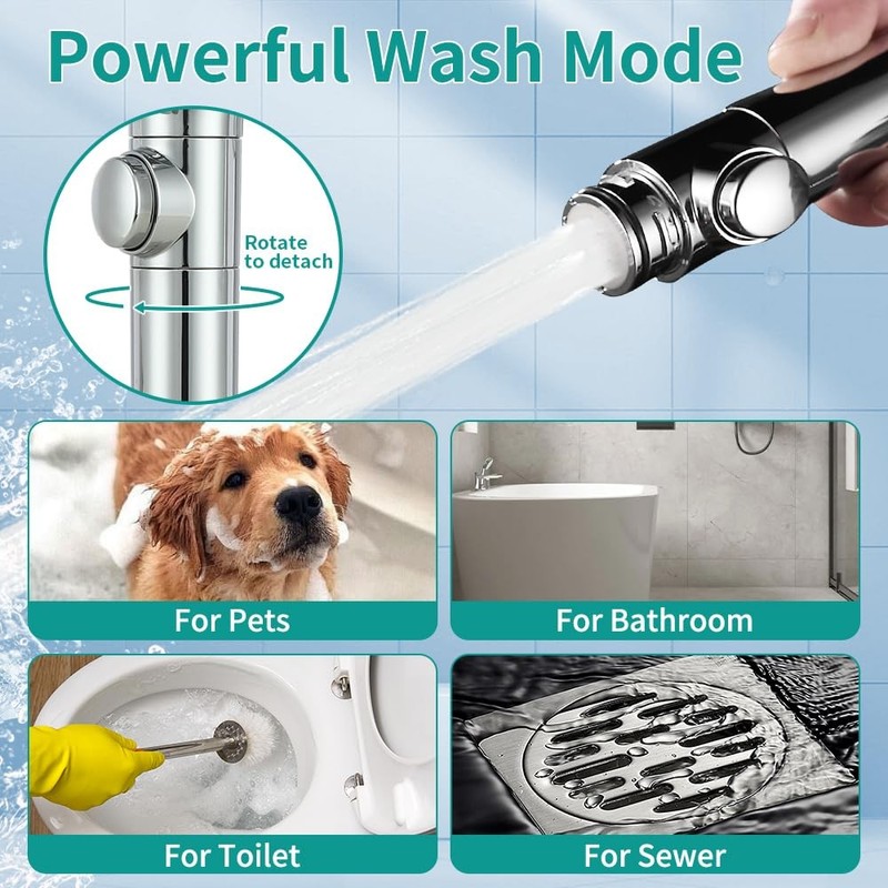 Handheld Shower Head with 79" Extra Long Hose 7 Modes High Pressure Shower He... gallery