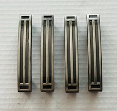 4 Amerock Evolutions Model BO4420PWT Cabot Pulls 3” Center Pewter Finish Stripes