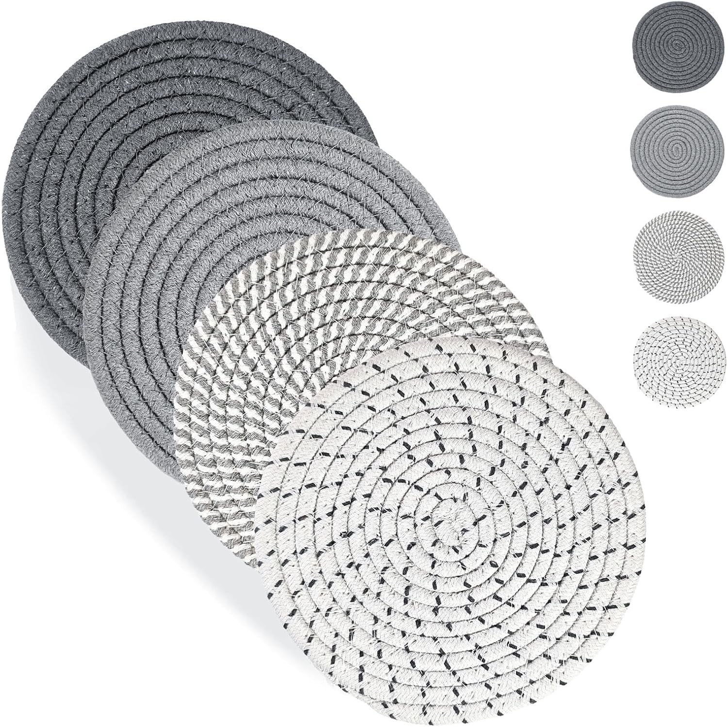 7 Inches Trivets for Hot Dishes, Hot Pots and Pans, 4Pcs Thi Heat gallery